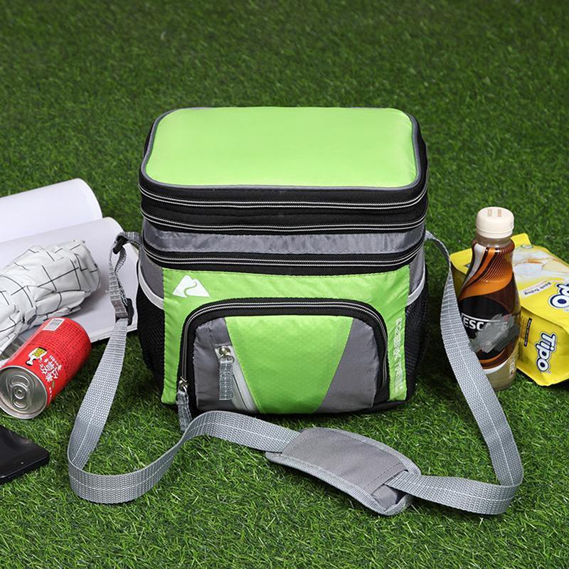 Double layer ice pack waterproof and leak-proof insulation bag multifunctional nylon cloth portable lunch bag fresh lunch box