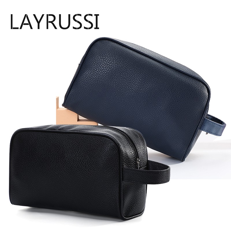 LAYRUSSI Fashion PU Cosmetic Bag Hand Wash Bag Portable Men Women Storage Bag Travel Cosmetic Supplies Lipstick Beauty Makeup Bag