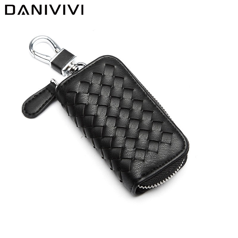 Luxury Mini Car Key Bag Men Keychain Keys Case Leather Auto Key Wallet Zipper Keychain Cover Bag Bag Men Wallet