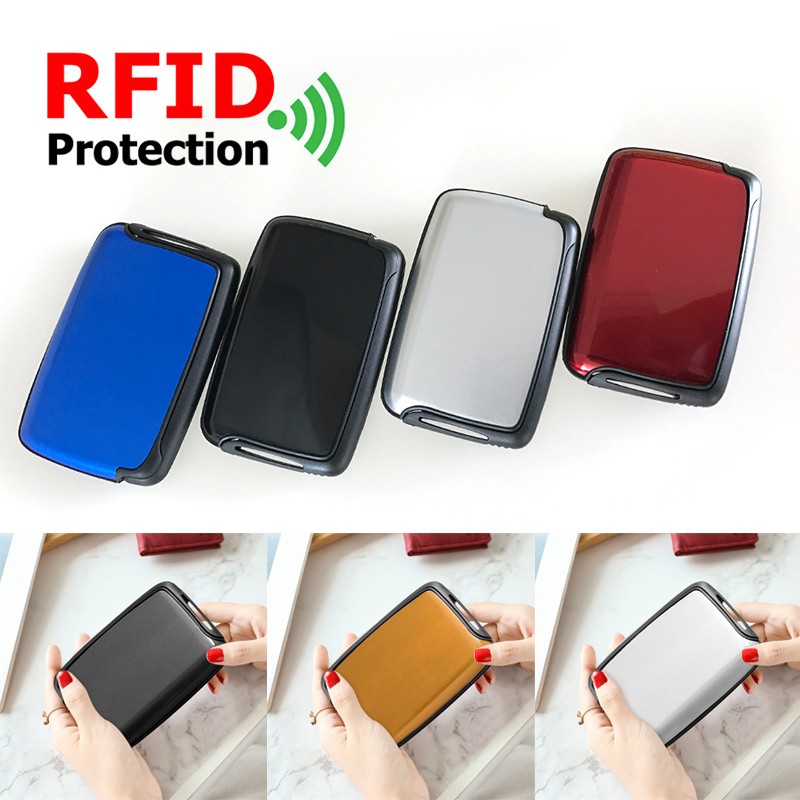 2021 RFID Anti-theft Credit Card Holder Portable Mini Wallet Purse Women Men Business Travel Bank Card Safety Protection