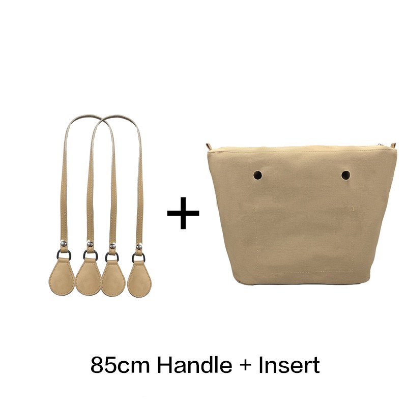 1 Set Lining Fabric Insert Interior Pocket with 85cm Obag Long Handles Microfiber Leather Handles for Classic Small O Bag Accessories