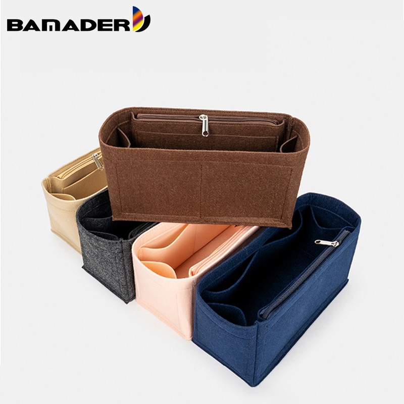 BAMADER Fits Brand Women's Bags Insert Bags Felt Cloth Travel Portable Toiletry Bag for Men Girl Storage Toiletry Liner Bags