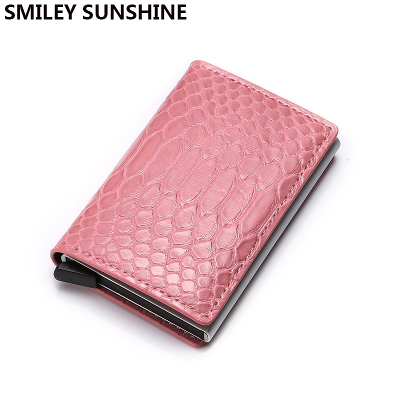 RFID Women Credit Card Holder Aluminum Metal Wallet Ladies Small Slim Business ID Card Holder Card Holder Bag Card Holders Pass Holder