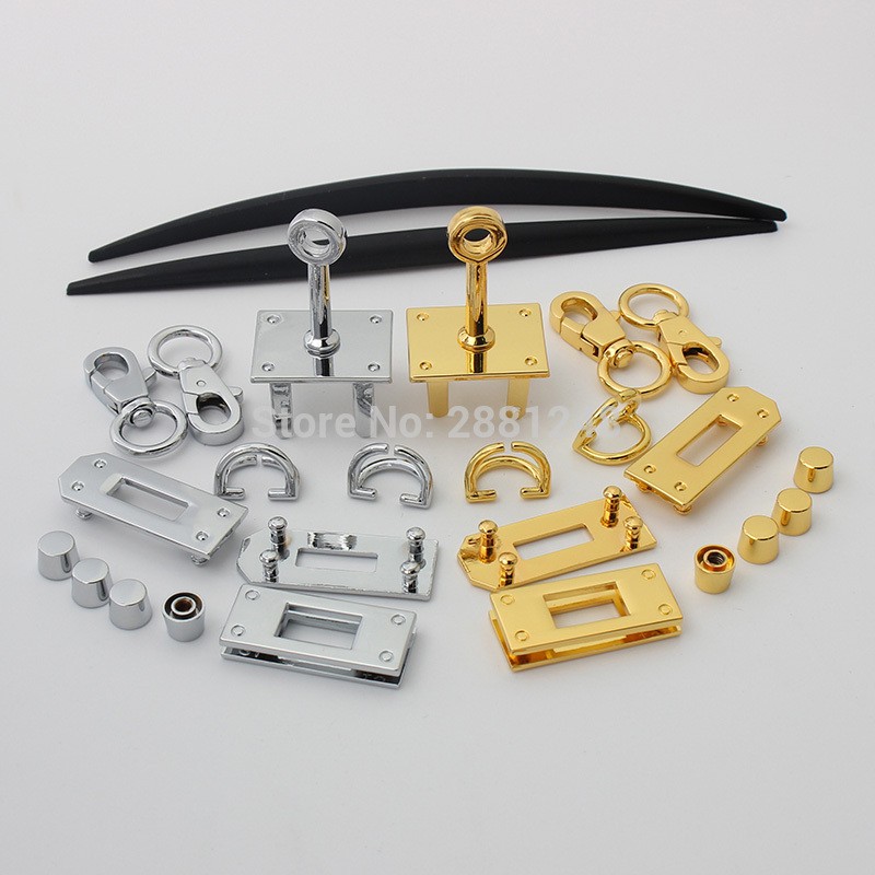 New rectangle holes hanger for bags hardware wholesale fashion set of locks fittings woman bag bags purse