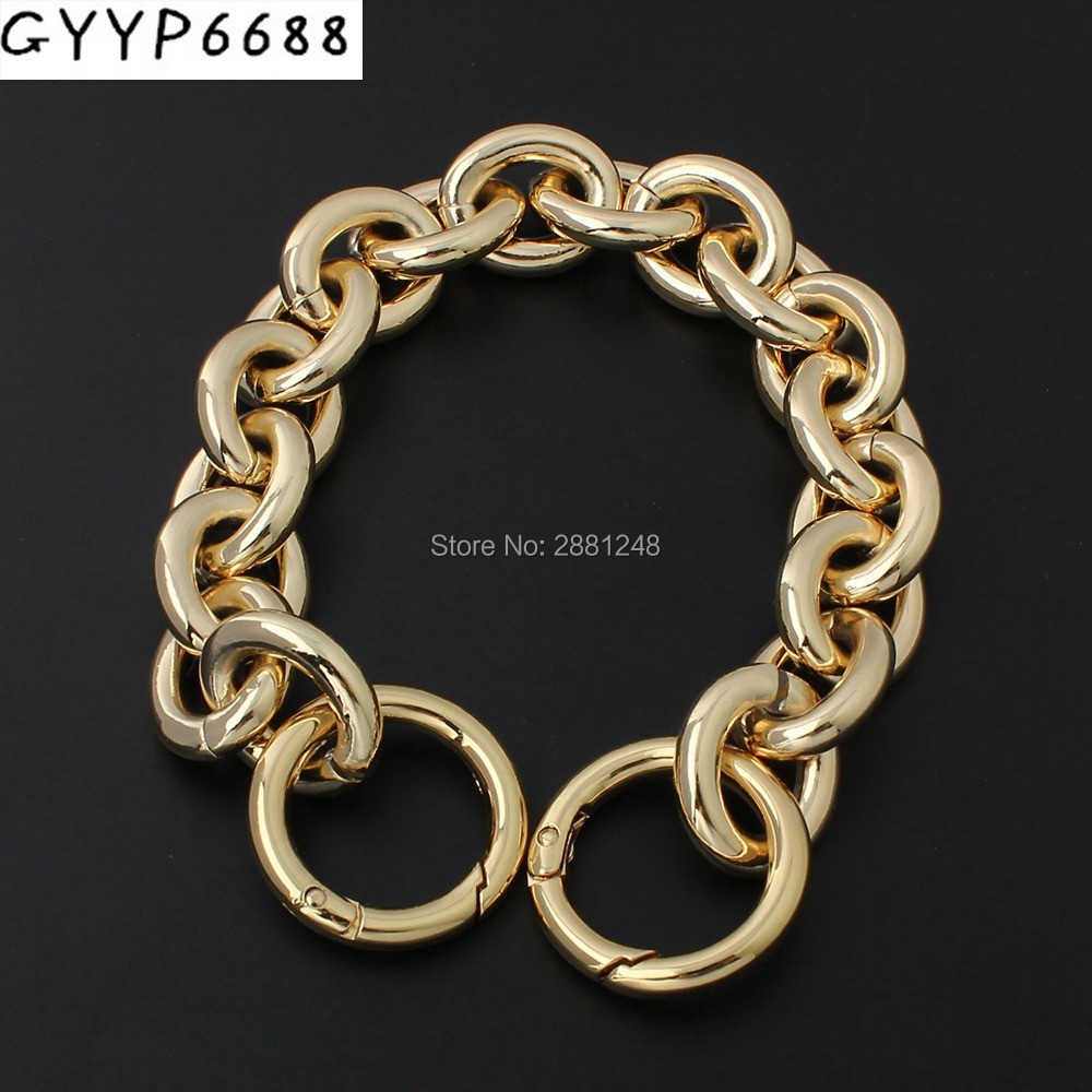 24mm thick round aluminum chain + spring ring light weight bags strap bag parts handles easy matching accessory handbag straps