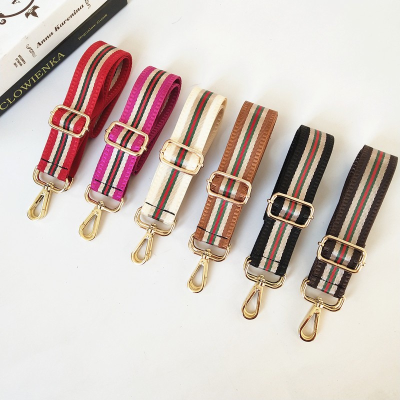 3.8cm Shoulder Strap Width 80~130cm Adjustment Belt Bag Vertical Stripe Design Contrast Color Bag Webbing Accessories