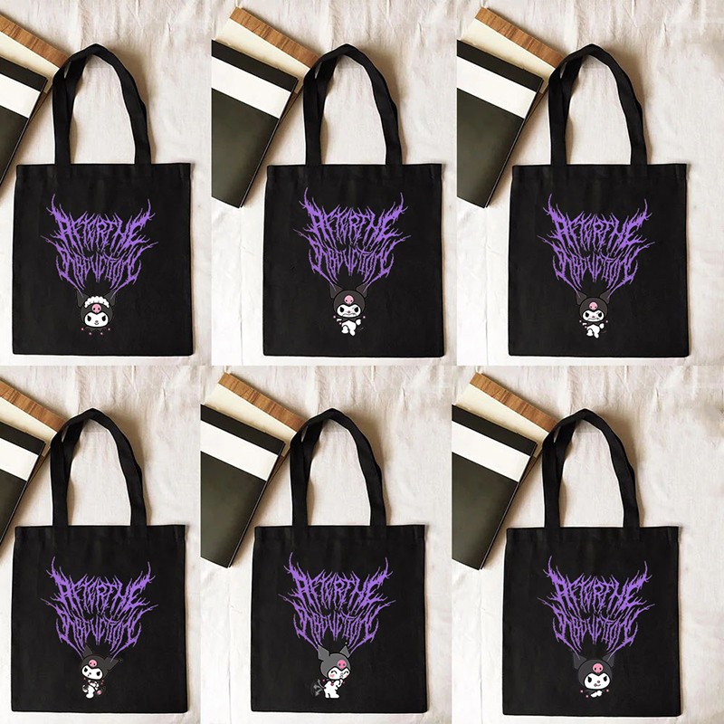 Y2K Fashion Canvas Shopping Bags Customized Logo Cloth Bag Women Shopper Anime Bag Designer Handbags Cheap Women Bags