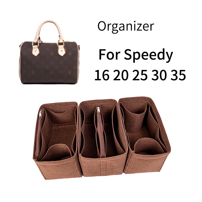 Felt Insert Bag Fit For Speedy 16 20 25 30 35 Women Bag Female Organizer For Cosmetic Pocket Mirror Keep Shape Improve Inner Space