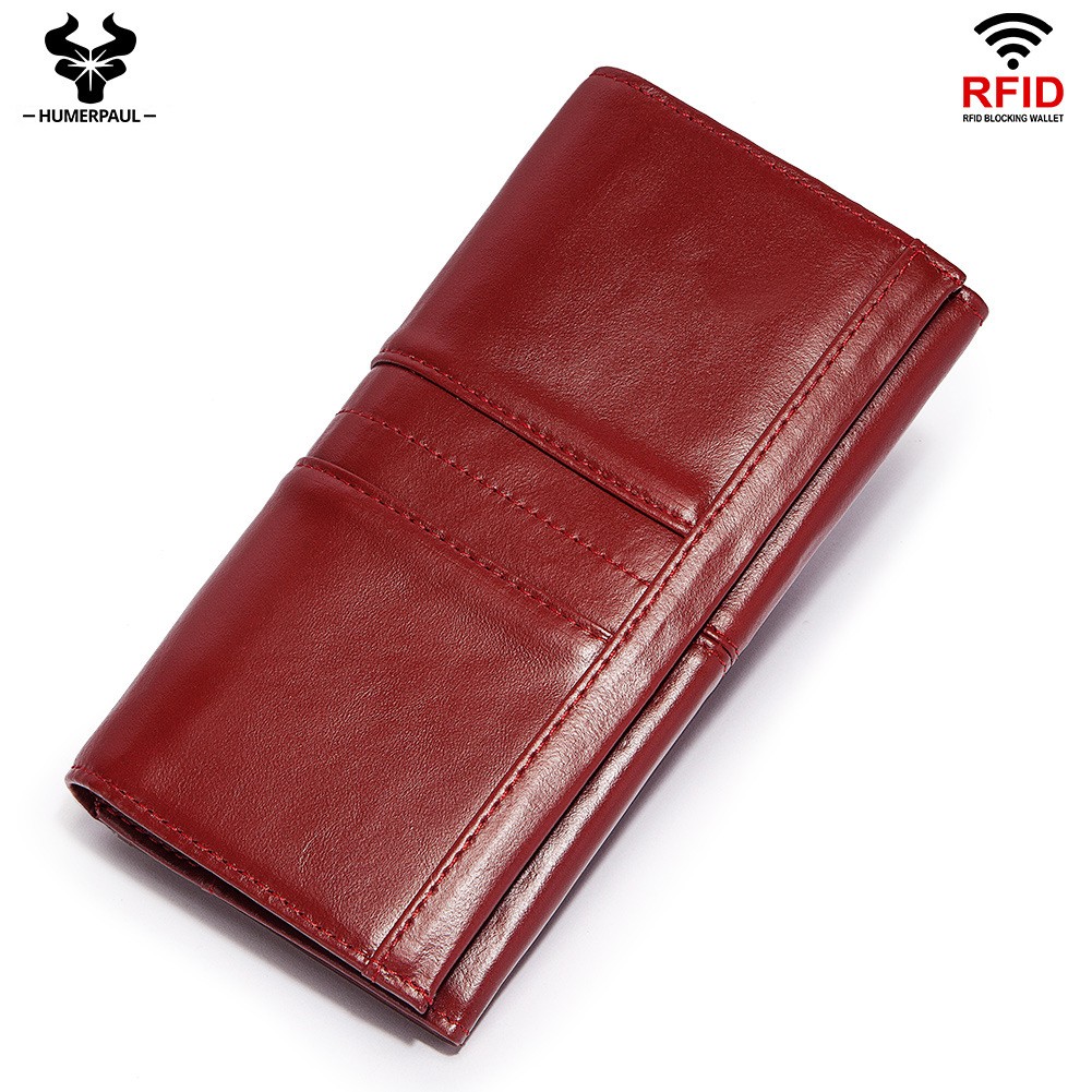 Genuine Leather Women Wallet Lady Clutch Wallets Female Coin Purse Portomonee Clasp Phone Bag Passport Card Holder for Women