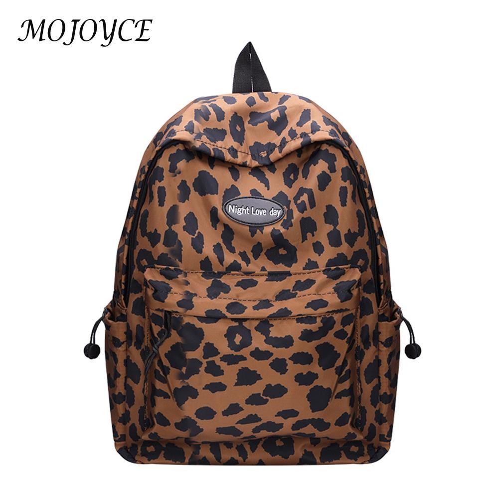 Daily Women Large Capacity Shopping Student Bags Zebra Leopard Printing School Bags Zipper Shoulder Backpack