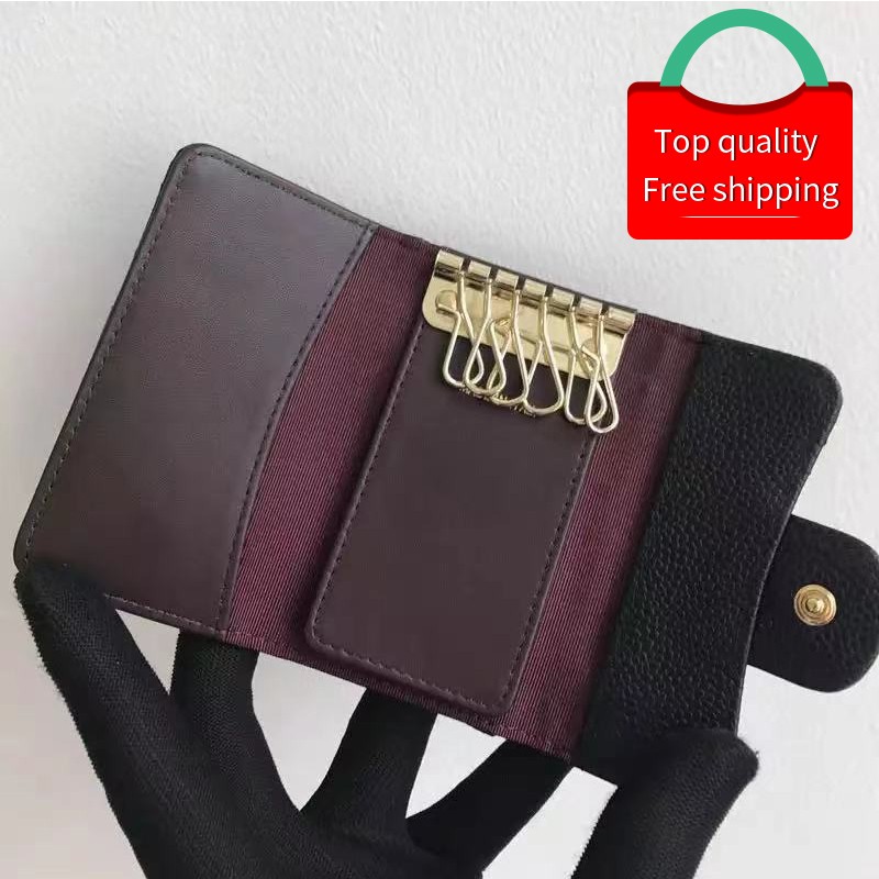 Luxury Brand Leather Ladies Keychain Male Sheepskin Storage Bag Cowhide Card Case Caviar Key Case Classic Key Housekeeper