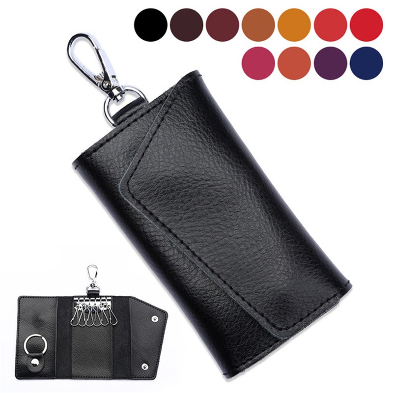 Key Ring Case Holder Original Real Leather Male Trendy Multifunction Coin Wallet Car Remote Chain Designer Key Package Bag