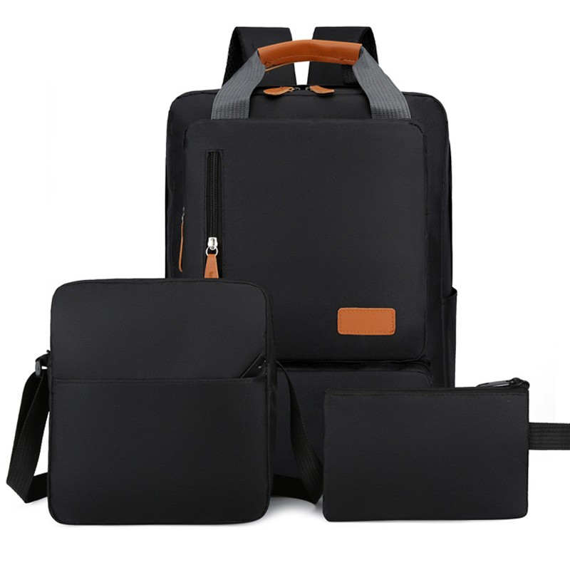 Men's 3-Sets Large Capacity Business Laptop Backpack Teenagers Schoolbags Travel Sports Casual School Bags Pack For Male Female