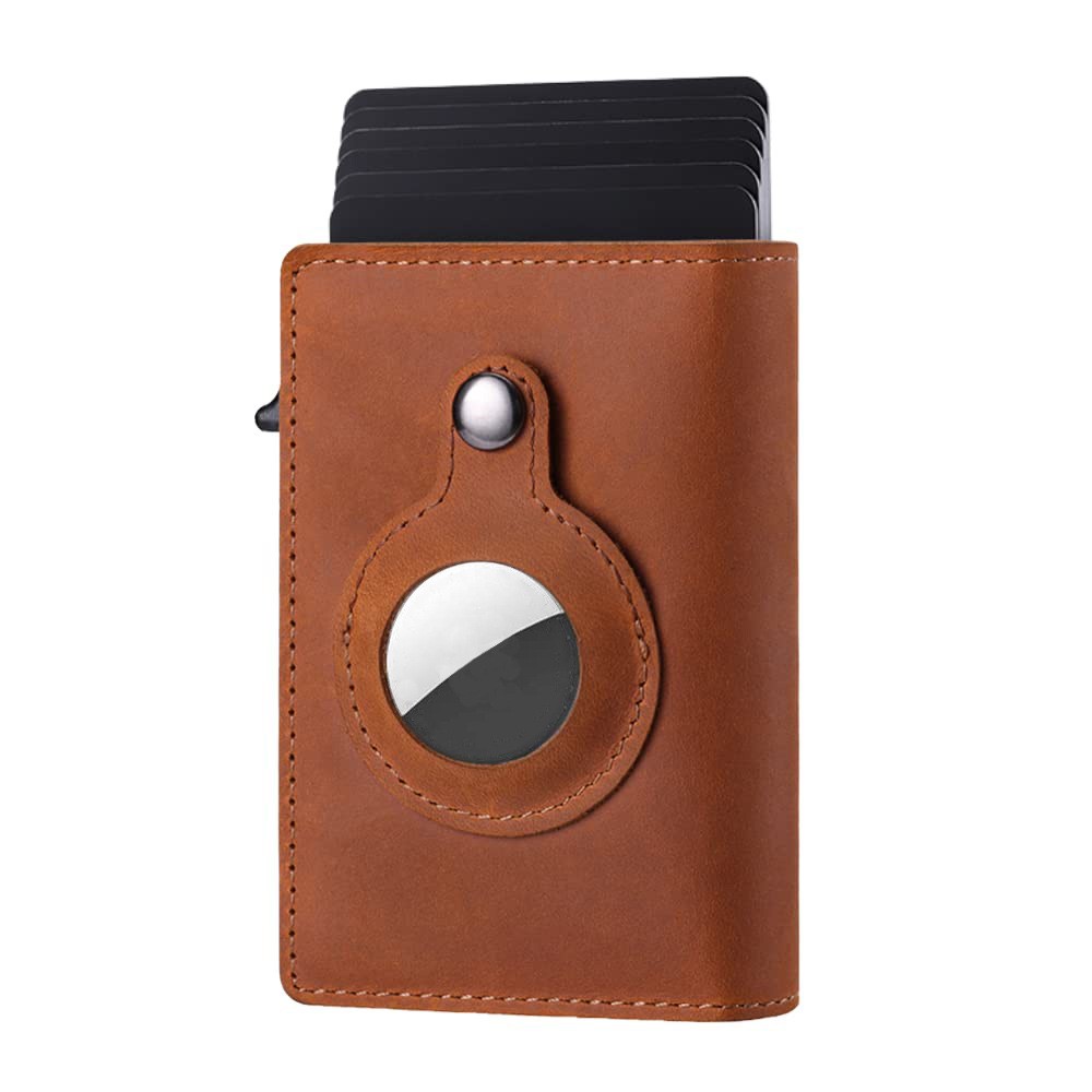 Genuine Leather RFID Metal Tactical Badge Card Holder Men Wallets Slim Thin Mini Wallet Male Smart Minimalist Walet for Men 2022