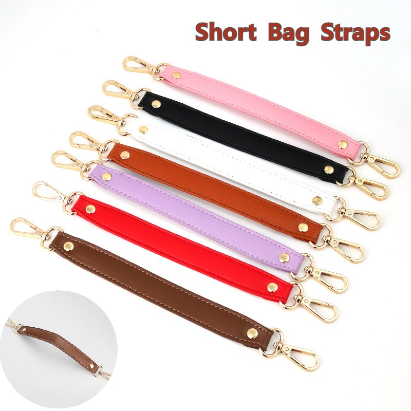 Lady PU Leather Shoulder Strap Black Handbag Strap Bag Bags DIY Handle Replacement Bag Short Straps Bags Accessories 28cm