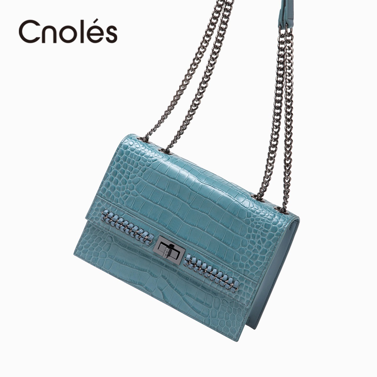 Luxury Women Bags Leather Women Brand Designer Crossbody Shoulder Bag And Purses Female Chain Messenger Bag In Blue