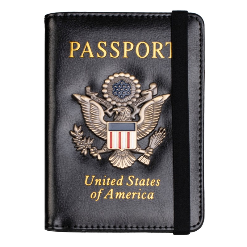 USA USA RFID Men Passport Wallet Cover Holder