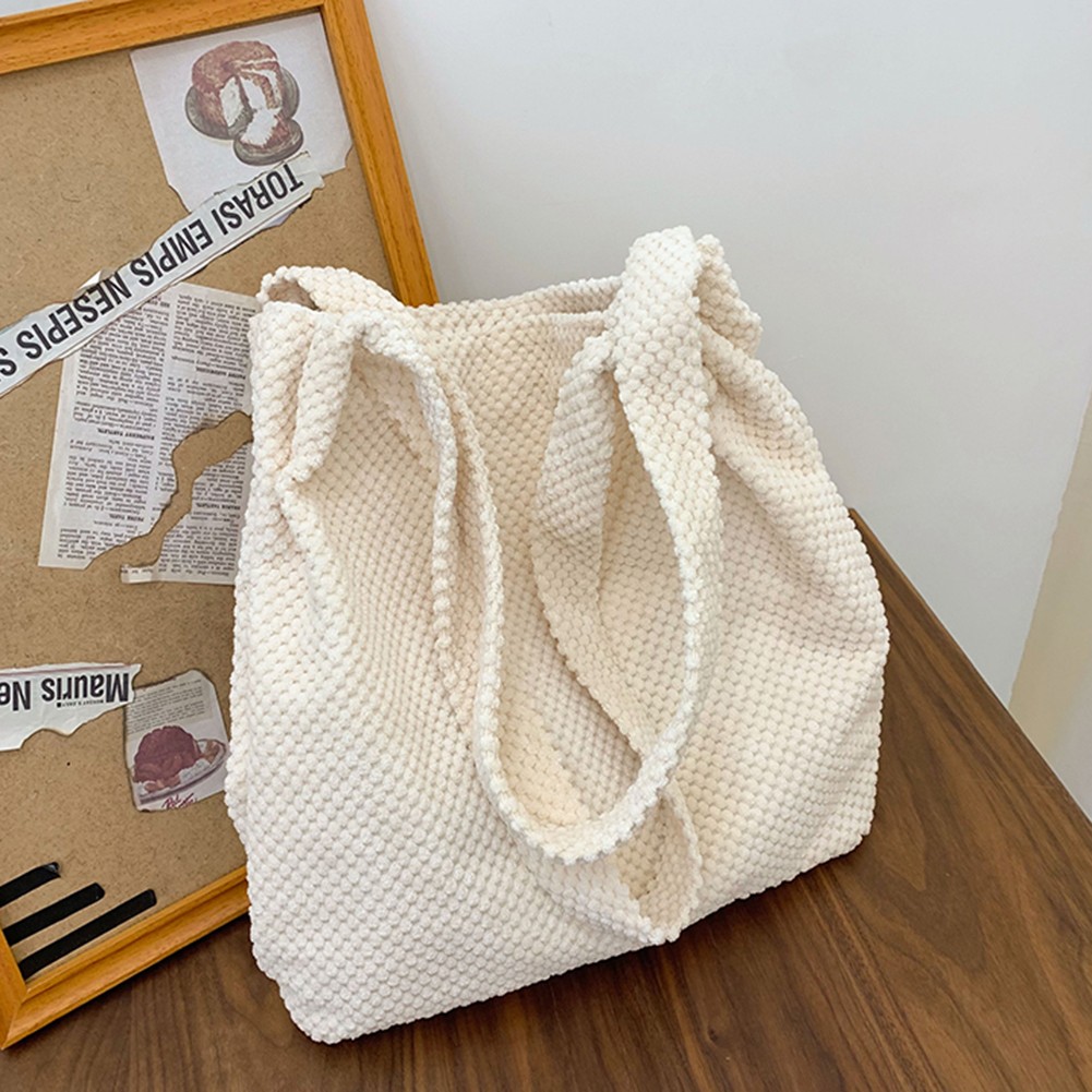 Stylish women's shoulder bags knitting solid color underarm bag large-capacity handbags for shopping travel supplies
