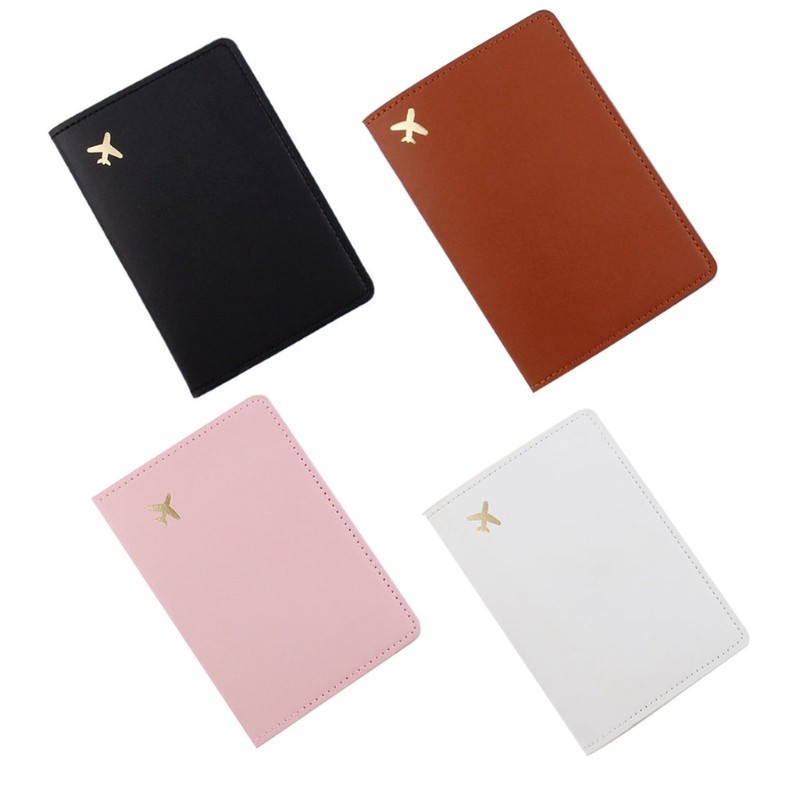 Unisex Simple Passport Holder Protector Cover Wallet PU Card Case Holder Travel Document Organizer Storage With Card Slot