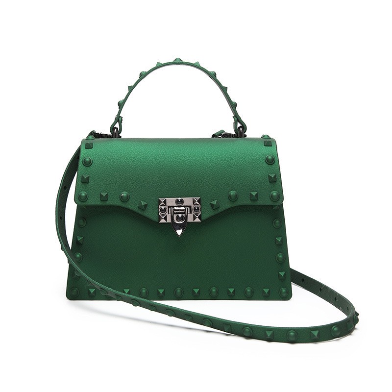 luxury handbags women bags designer jelly bag fashion vintage woman shoulder bag 2021 pvc rivet handbags