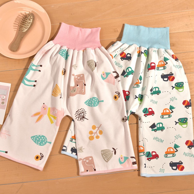 Prevent Baby Bedwetting Pure Cotton Baby Skirt To Prevent Urine Leakage 2 in 1 Toilet Learning Pants Reusable Washable Skirts