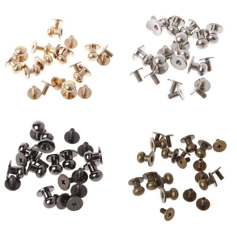 Solid Brass Rivet Round Head Button Screw Luggage Leather Brass Durable DIY Wallet Replacement Bag Accessories