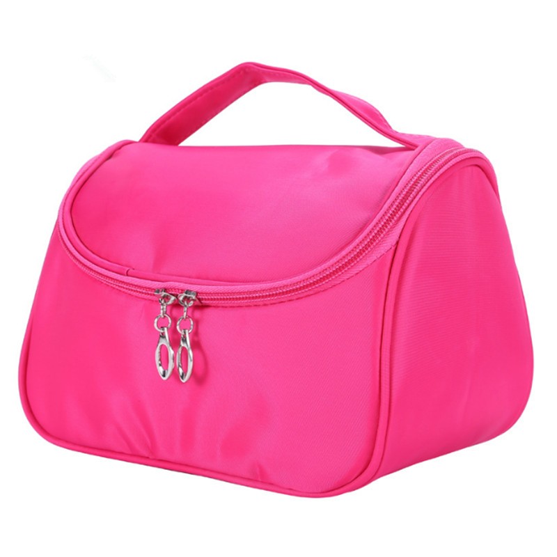 Large Capacity Cosmetic Bag For Women Portable Zipper Waterproof Storage Bag Female Fashion Simple Nylon Wash Makeup Handbags