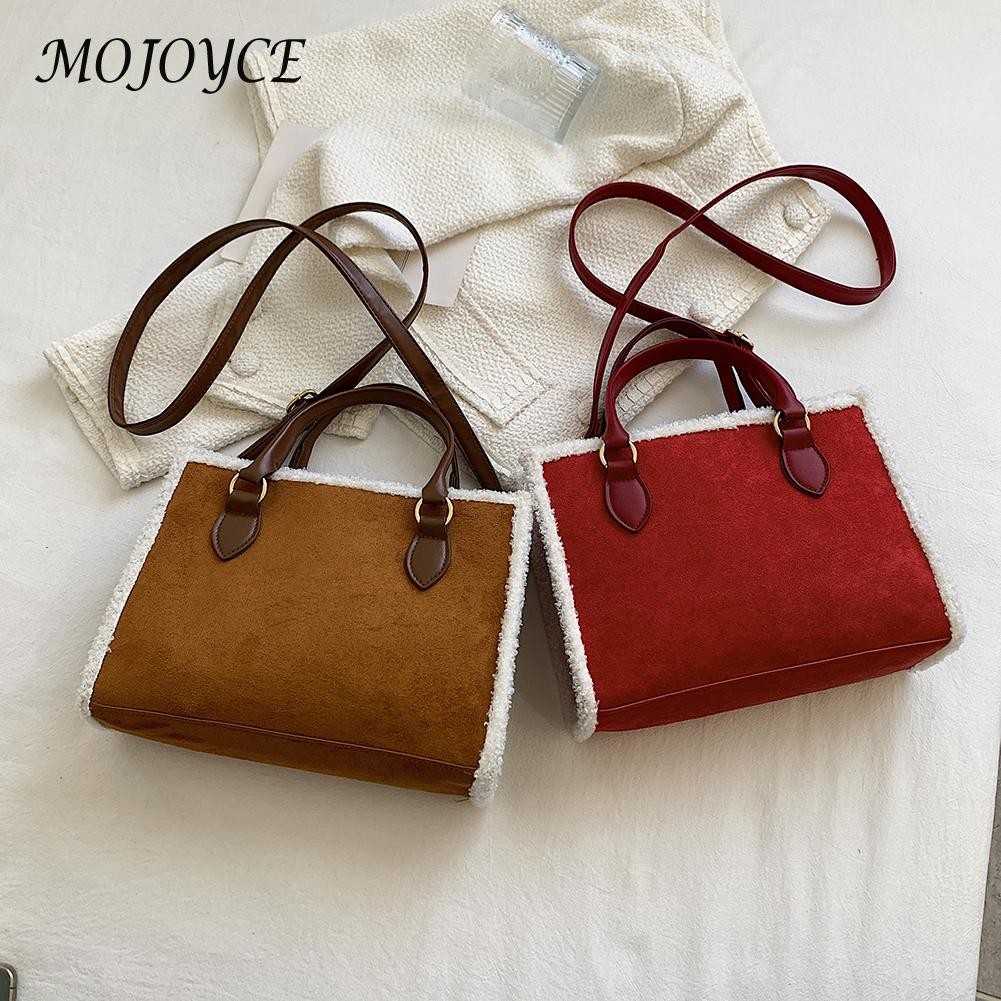 Women Shoulder Bags Winter Fashion Faux Lamb PU Small Zipper Shoulder Bag Everyday Crossbody Bag For Shopping Travel