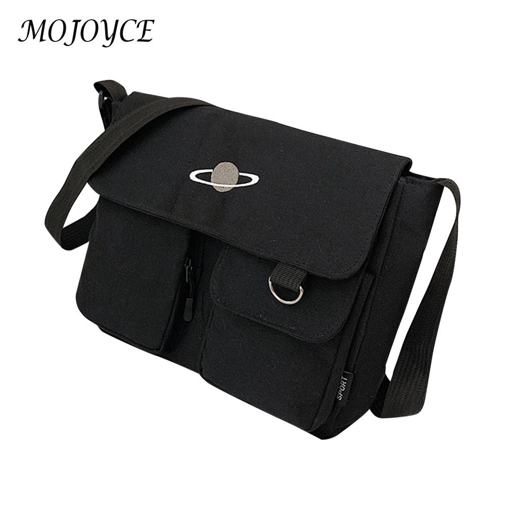 Fashion Student Zipper Crossbody Bags Solid Color Shoulder Bags Casual Ladies Bags Canvas Messenger Bags