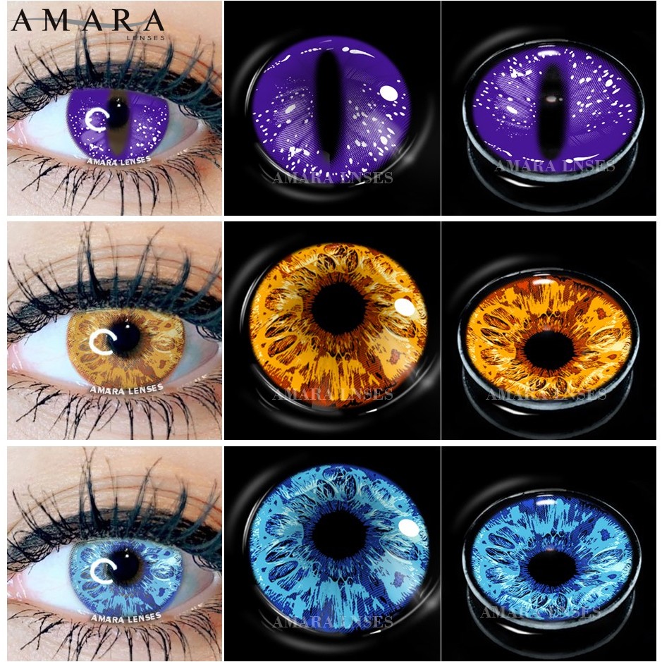 Amara Colored Contact Lenses For Eyes Anime Cosplay Colored Lenses Blue Purple Multicolor Contact Lenses Makeup Beauty