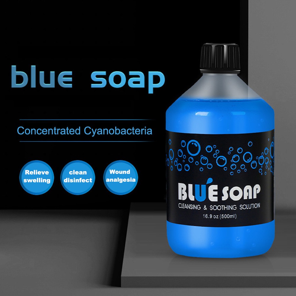 500ml Cleaning Blue Soap Soothing Solution Tattoo Analgesic Wound Effect Tattoo Studio Supply High Concentration