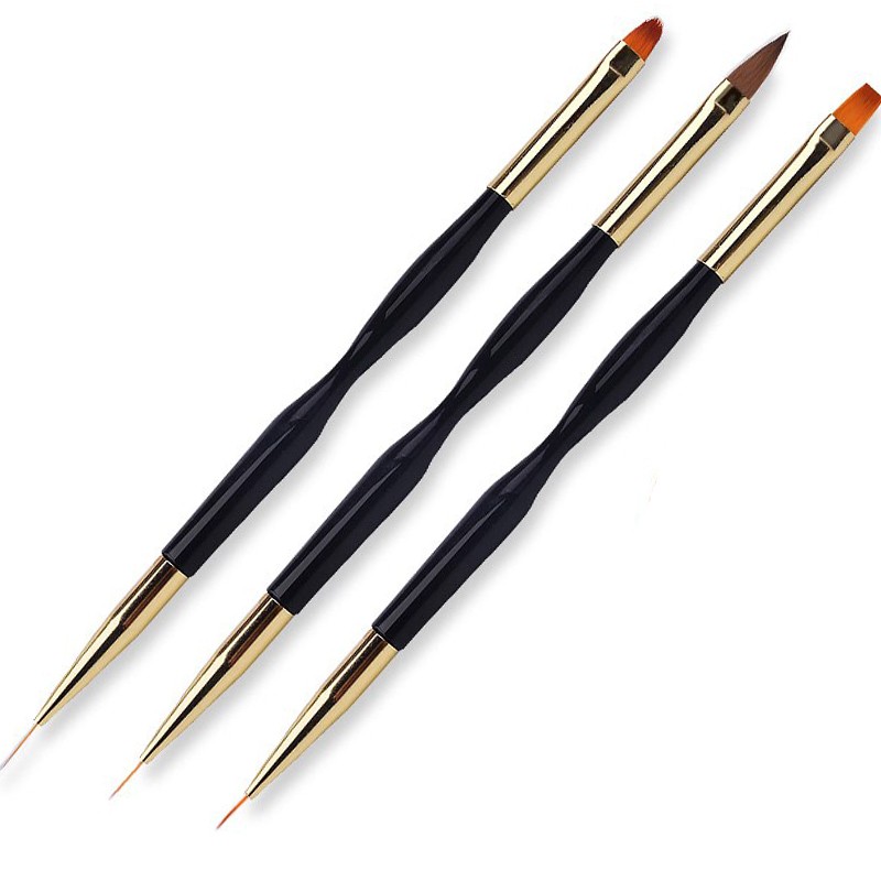 3pcs Nail Art Liner Brush Set Acrylic French Tape Tips Manicure Ultra-thin Line Drawing Pen UV Gel Brushes Painting Tools