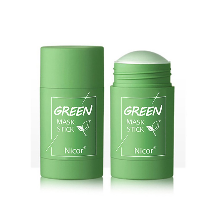 1pc Green Cleansing Stick Green Tea Purifying Mask Mud Stick Mask Oil-control Anti-Acne Eggplant Whitening Skin Care Facial Mask