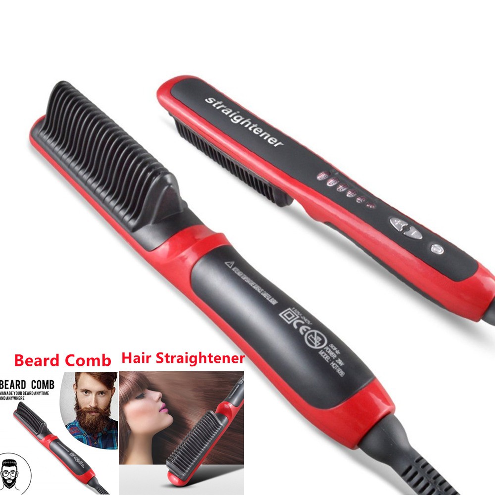 ASL-908 Hair Straightener 2022 Durable Electric Straight Hair Beard Comb Brush Heated Ceramic Hair Straightener Brush EU Plug