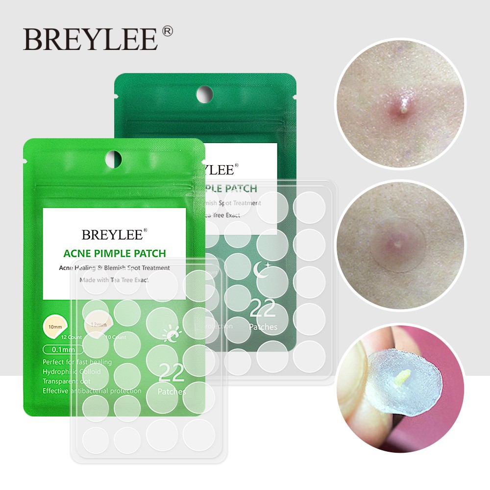 BREYLEE Acne Pimple Patch Stickers Acne Treatment Pimple Remover Tool Spot Blemish Face Mask Skin Care Waterproof 22 Patches