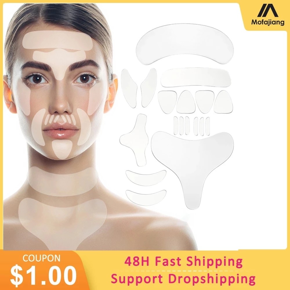 Reusable Silicone Wrinkle Removal Sticker Face Forehead Neck Eye Sticker Pad Anti Aging Patch Face Lifting Mask Skin Care Tools