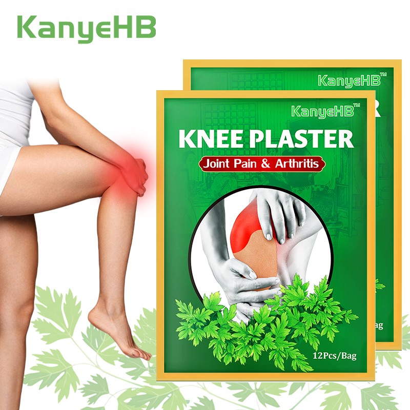 24pcs Medical Knee Pain Plaster Natural Wormwood Extract Knee Joints Pain Sticker Body Rheumatoid Arthritis Pain Relief