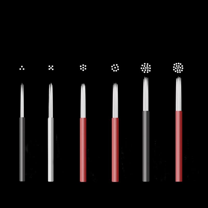 Lamina Microblading Blades, 100 Pieces Set, R5 Hard Liner, Tebori Fog Needles, Eyebrow Hand Needles, Circular Needles