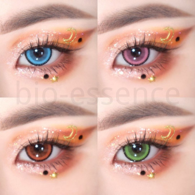 Bio-essence 1 Pair Colored Contact Lenses For Eyes Blue Lens Pink Eye Lenses Fashion Lenses Makeup Beauty Eyes Delicious Contact