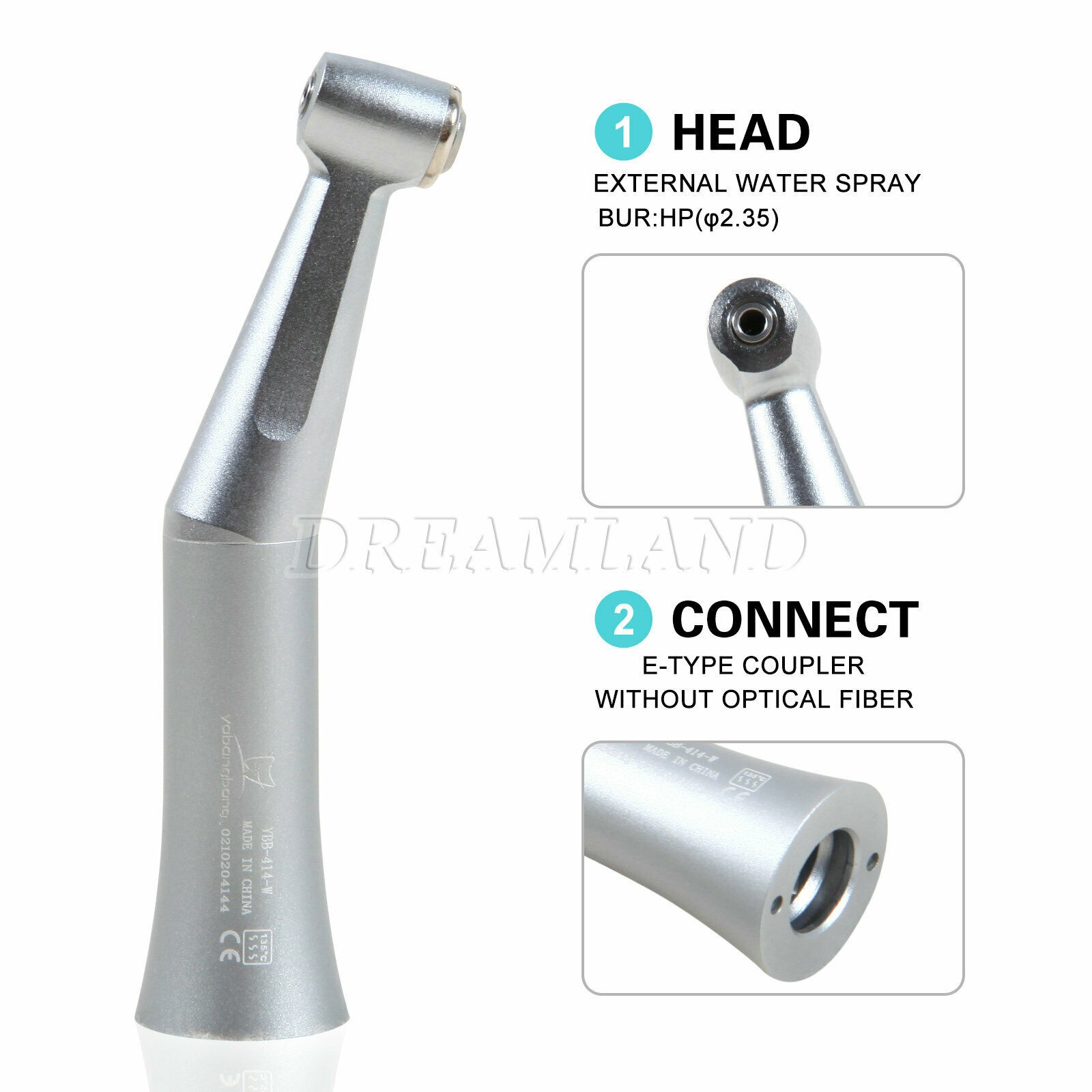 NSK Dental Style Low Speed ​​Push Button Chuck Stainless Steel Contra Angle Handpiece FX23