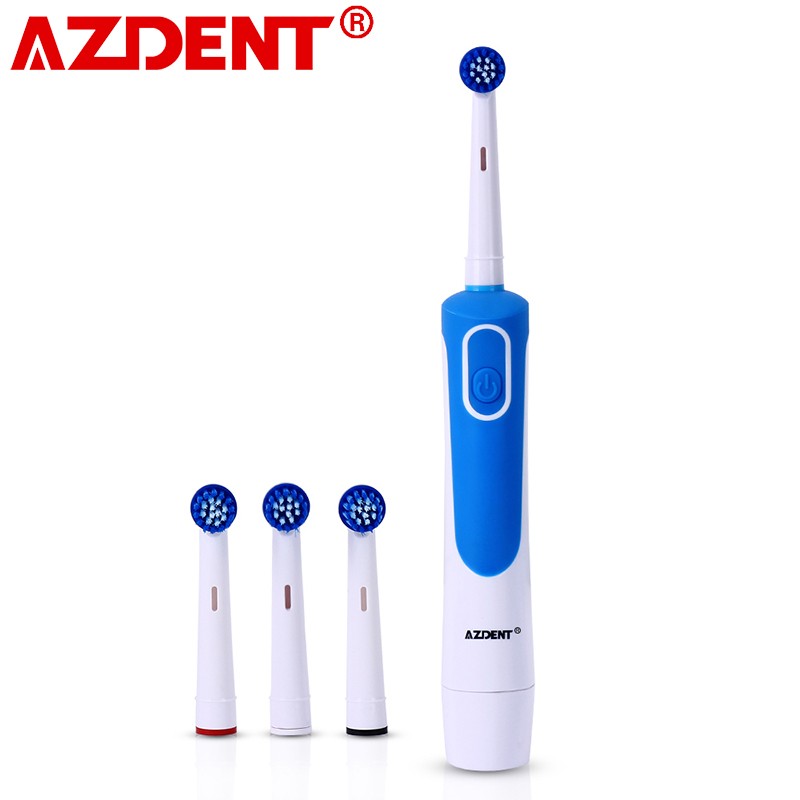 AZDENT AZ-2 Pro Electric Toothbrush Advanced Rotary Oral Hygiene With 4 Replacement Heads Gift