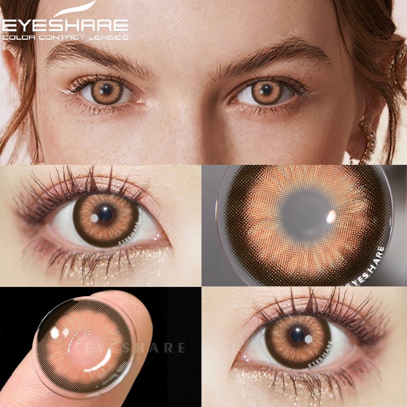 Eyeshire Eye Color Contact Lenses 1 Pair Natural Colored Lenses Yearly Cosmetic Lens Brown Cosmetic Lenses Contact Lens