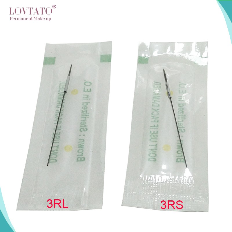 3RL 3RS Tattoo Needle R3 Disposable Sterilize Permanent Makeup Needles 0.35mm X 50mm Eyebrow Machine Round 3 Agulha PMU Agujas