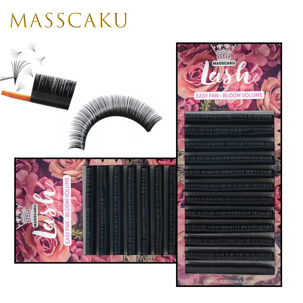 MASSCAKU Makeup Lashes Easy Apply Eye Lashes Extension Professional Eye Lashes Builder 0.05/0.07/0.10 Faux Mink