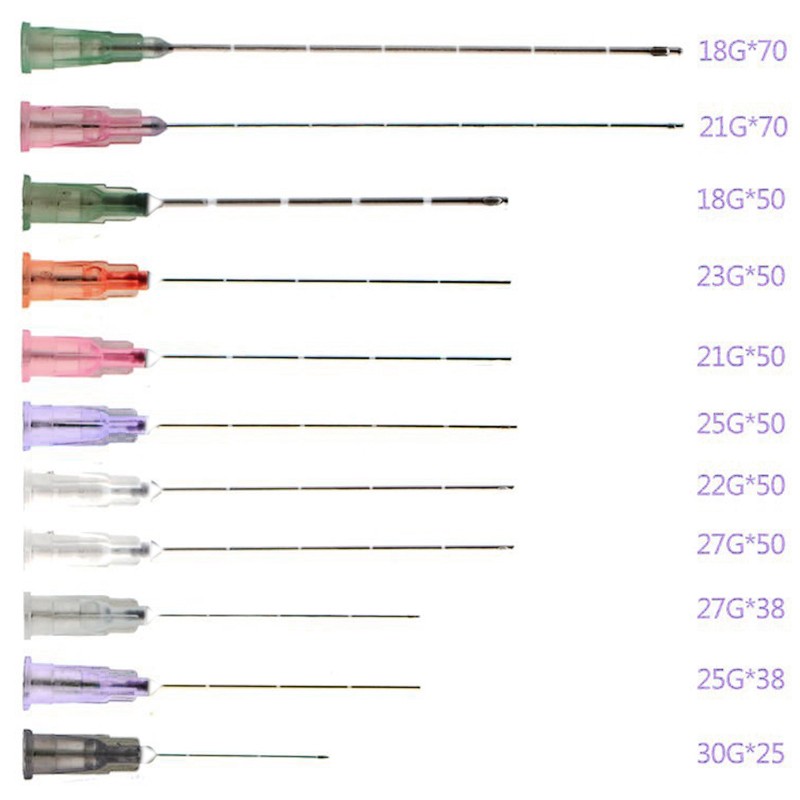 10pcs Disposable Blunt Tip Cannula For Filler Injection 18G 20G 21G 22G 23G Uric Acid Facial Filling Nasal Slight Blunt Needle