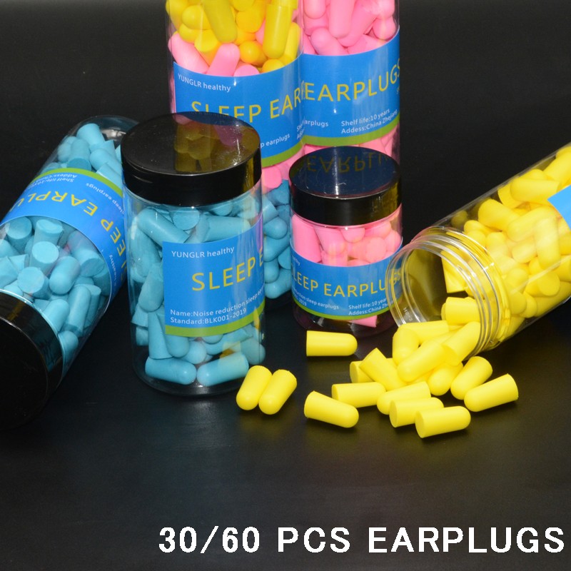 30/60pcs Anti-Snore Sleeping Earplugs Anti-noise Anti-noise Earplugs Soft Earplugs Set Tapones Oido Ruido Earplugs