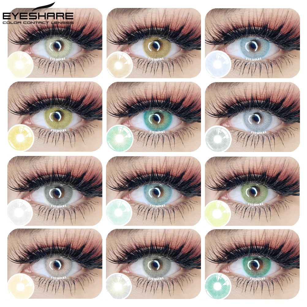 Ishihair Colored Contact Lenses For Eyes Braille Girl Colored Lenses Blue Green Multi Color Lenses Cosmetic Contact Lenses Make Up