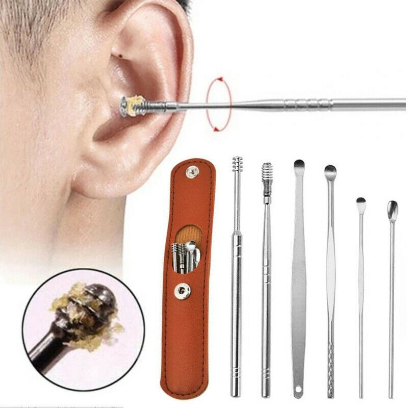 6pcs/set Ear Cleaner Ear Wax Removal Tool Through Ear Stick Earwax Remover Cleanser Spoon Cheap For 1 Cleaning Your Ears Kit