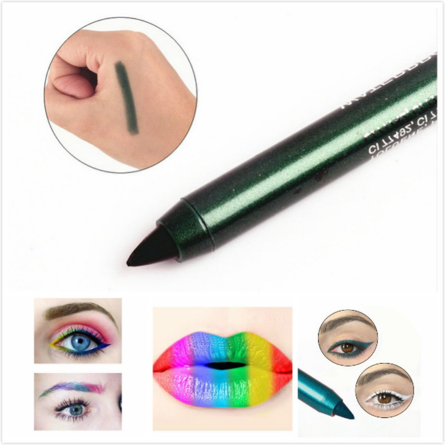 1pc Selling Charming Women Long※ Waterproof Eyeliner Pencil Pigment Deep Green Color Eyeliner Beauty Makeup Beauty Tools