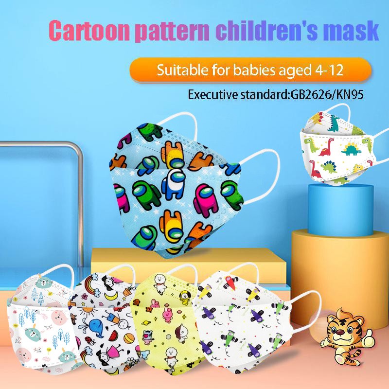 50-200pcs FPP2 Children's Mask KN95 Cartoon Face Mask Reusable Dustproof Breathable Protective For Boys Girl 4-12 Years Mascarilla